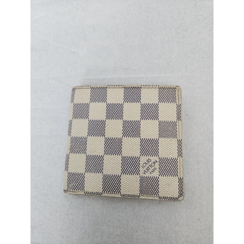 Authentic LOUIS VUITTON Damier Azur Marco Compact Bifold Wallet Great Condition